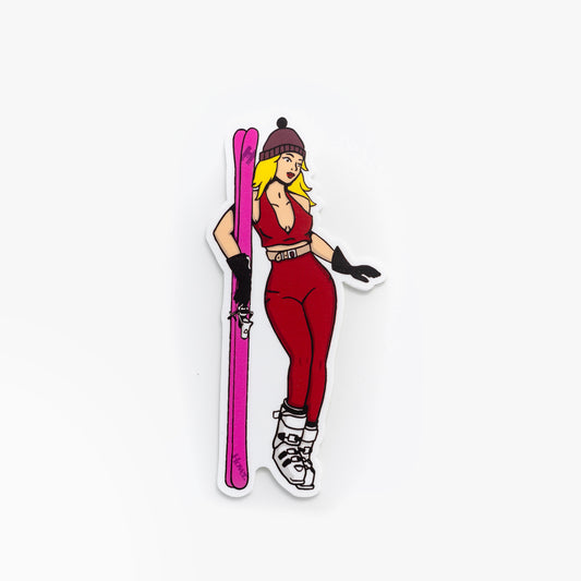 Pinup Skier Sticker - Bad Betty